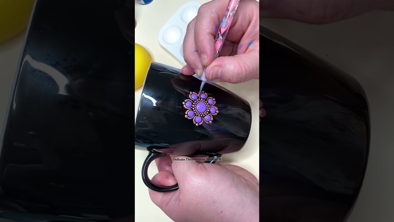 Роспись кружки в виде точечной мандалы #мандала #искусство #удовлетворение #искусствовточеках #жи...