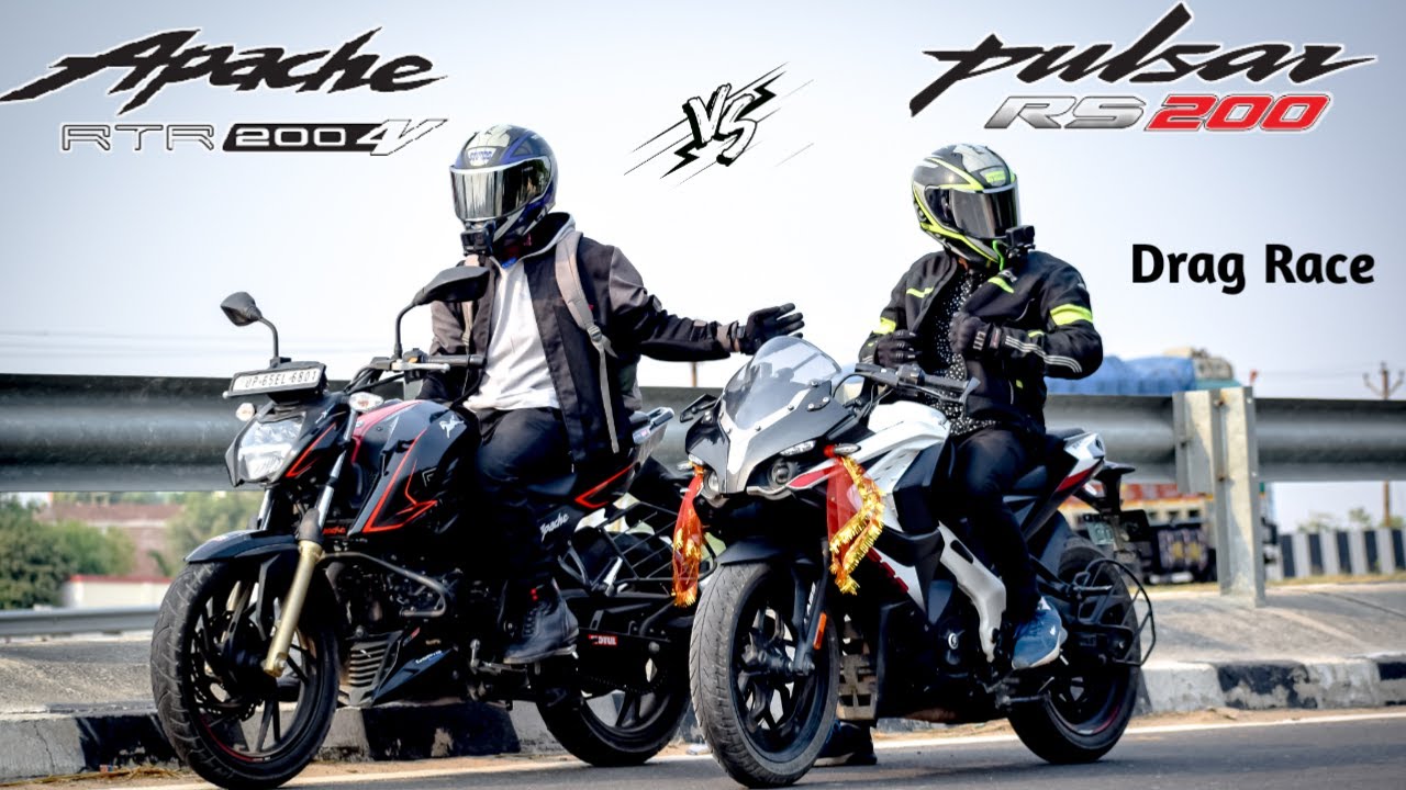 2024 TVS Apache RTR 200 4V Vs Bajaj Pulsar RS200 | Drag Race