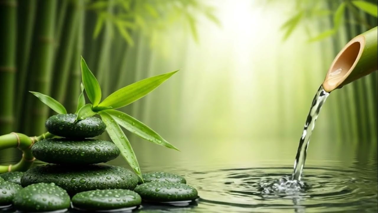 Relaxation Music Wtih Bamboo Water Sound spa Music Ep107
