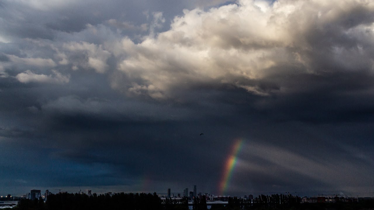 Storm timelapse | 4K | double rainbow and epic clouds