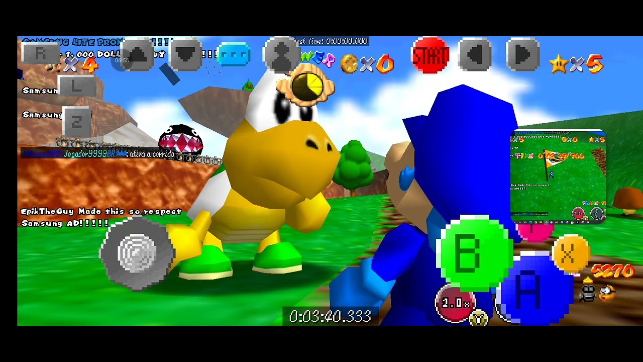 Jogando parte 1 speedrun de 70 stars