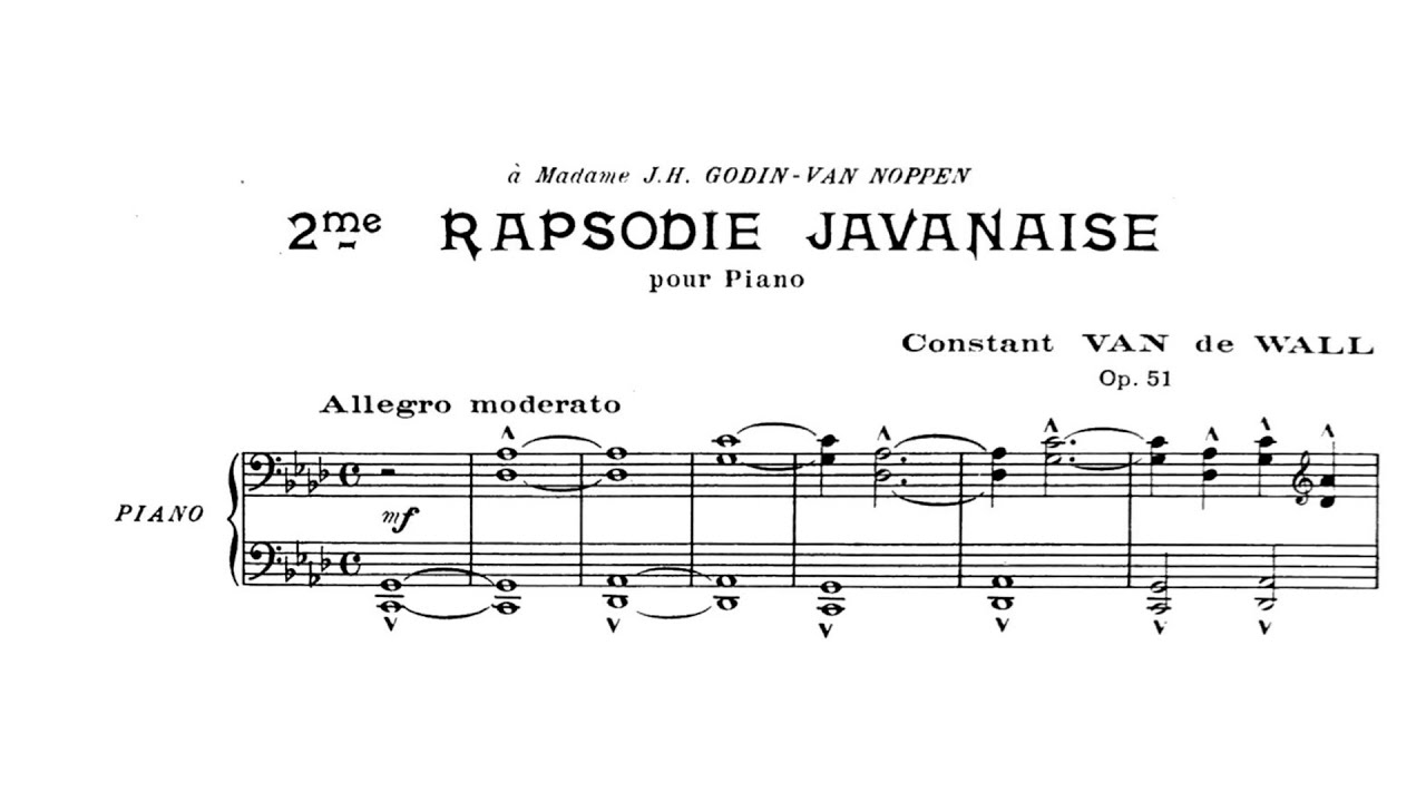 Rapsodie Javanaise No. 2, Op. 51 - Constant van de Wall (Score Video)