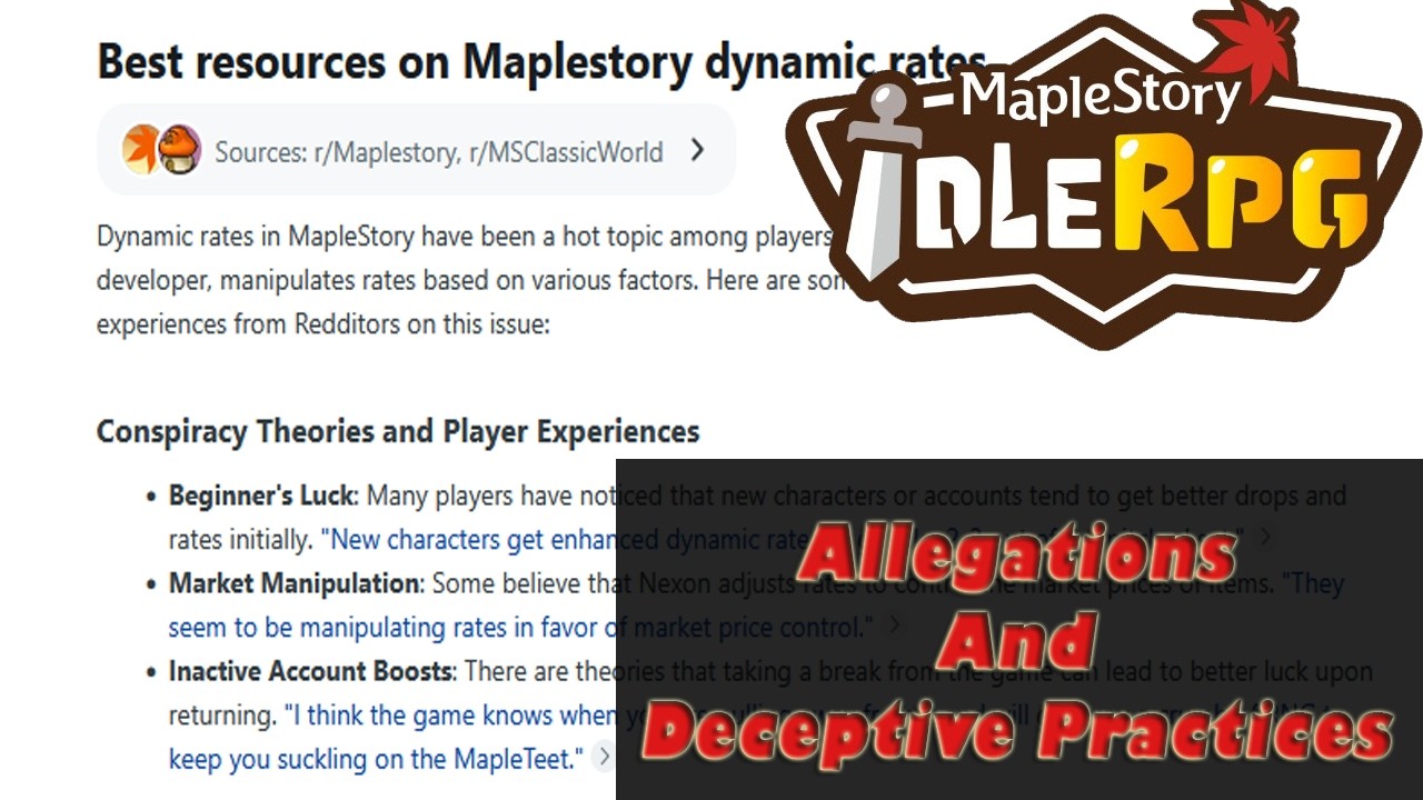 Allegations and Deceptive Practices (Maplestory Idle) #mapleidle #maplestoryidle #maplestory