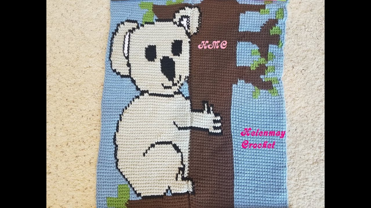 Tunisian Crochet Australian Wildlife Getting You Started Koala Block DIY Video Tutorial