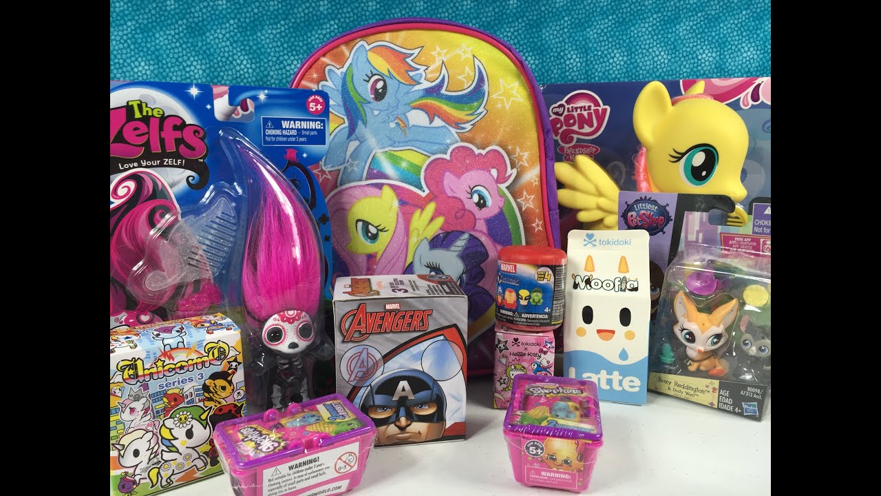 Moofia Shopkins Zelfs Disney Vinylmation LPS MLP Surprise Blind Bag Backpack Unboxing