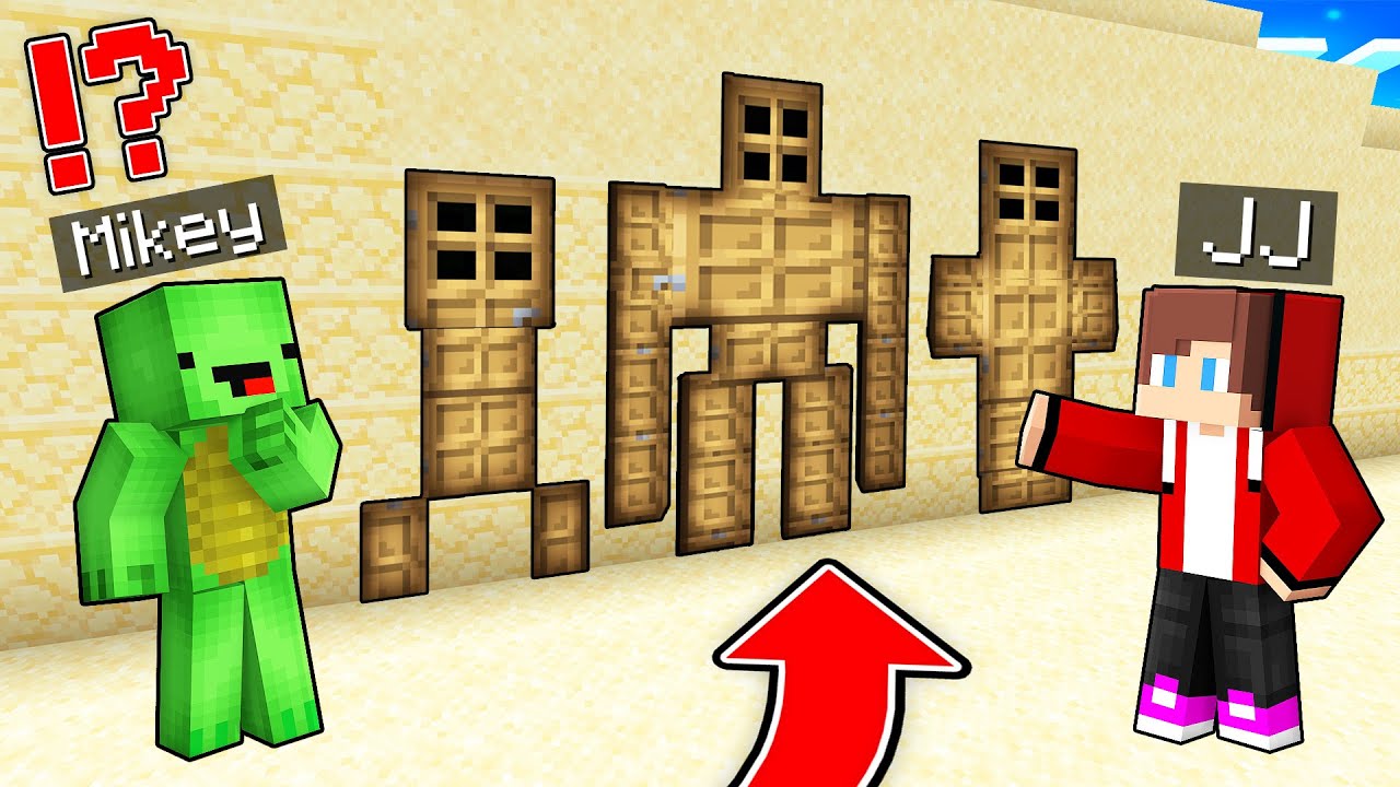 JJ And Mikey Found GIANT SCARY DOORS in Minecraft Maizen