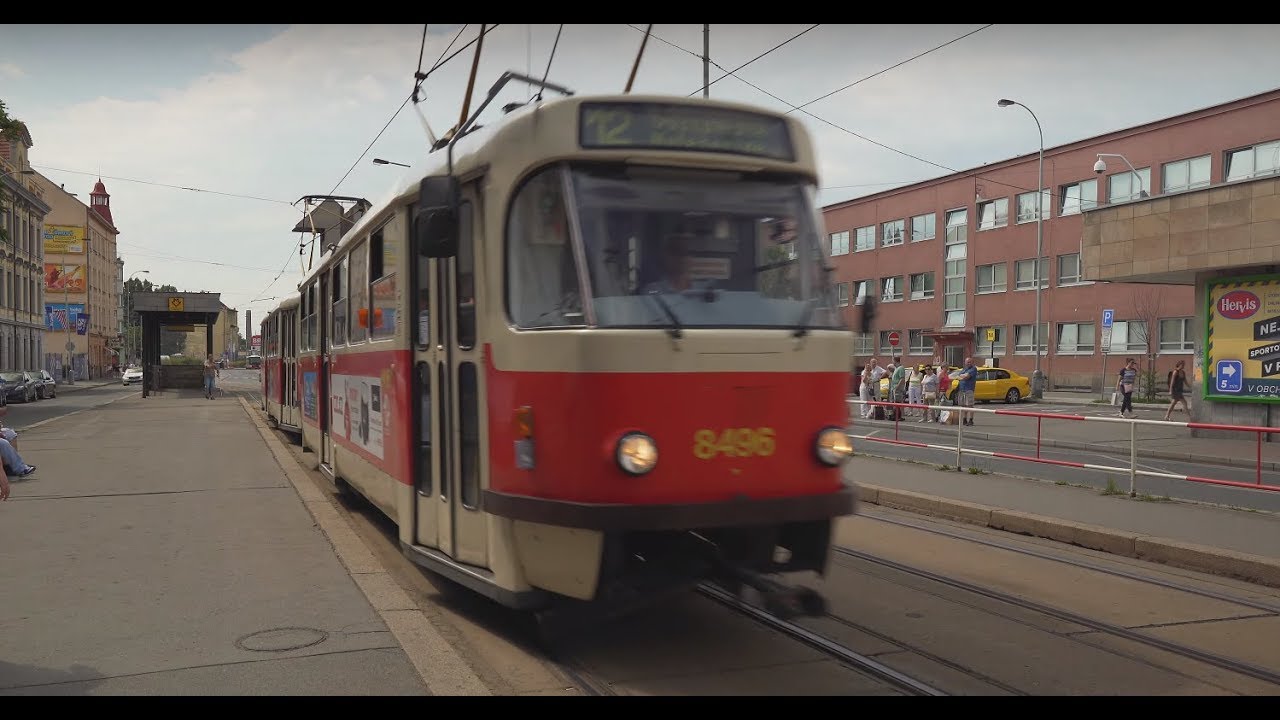 Czech Republic, Prague, tram 12 ride from Praha-Smíchov to Hellichova