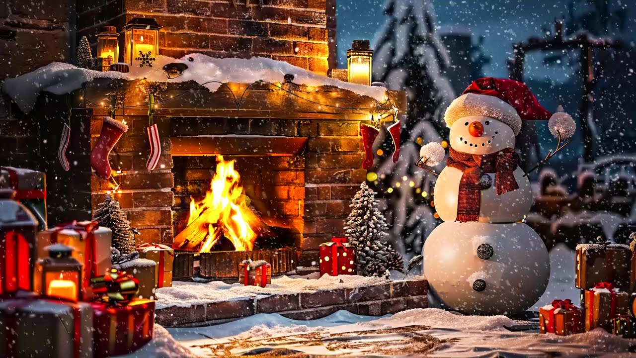 Cozy Christmas Ambience 🌟🎄 Cozy Fireplace & Soft Winter Air