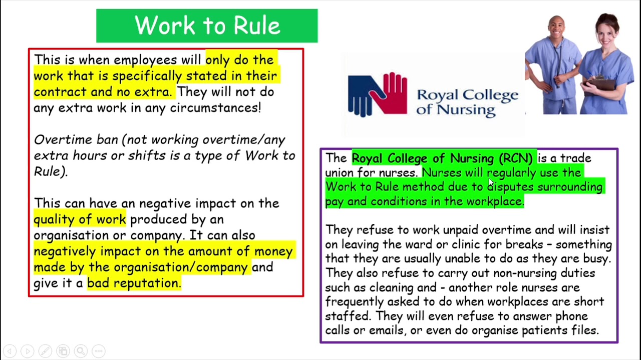 P2, R&R: S8.2: What is industrial action and how is it organised?
