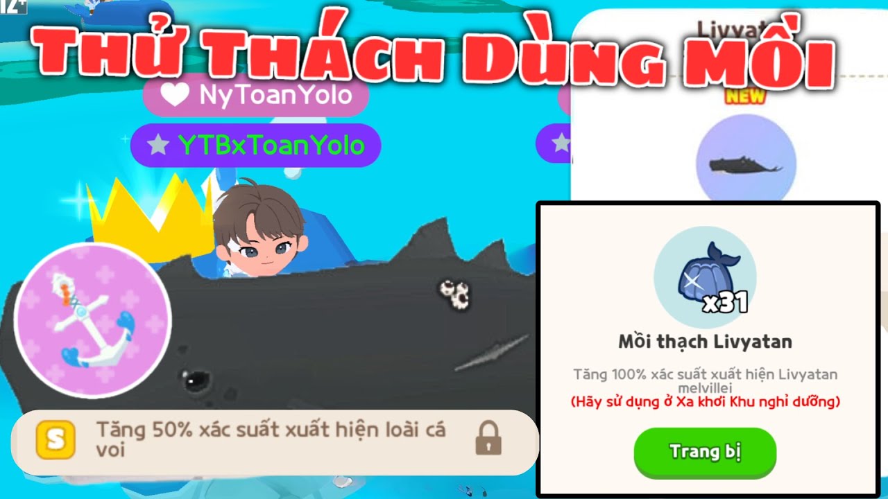 Play Together | Mình Thử Thách Dùng 40 Mồi Cá Quái Vật Mới Và Cần Câu Chỉ Số S Vàng và Cái Kết