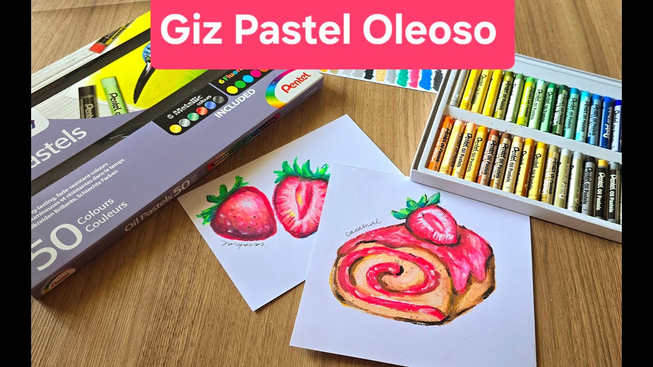 Novos Giz Pastel Oleoso 50 cores PENTEL