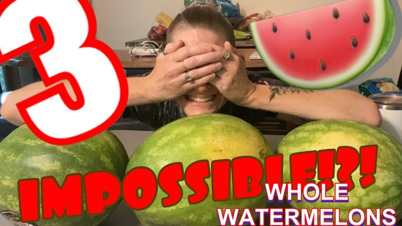 IMPOSSIBLE! GIRL EATS 3 WHOLE WATERMELONS | MELON RECORD | OVER 40 LBS GROSS WEIGHT | WOMAN VS FOOD