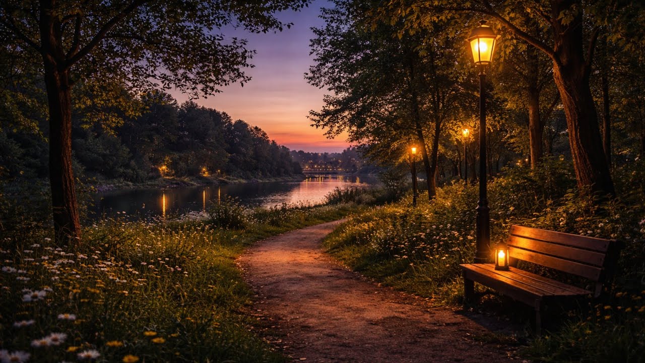 8 Hours Nature Sounds 🌿 Gentle Crickets & Birds in a Calm Park for Focus, Sleep & Relaxation