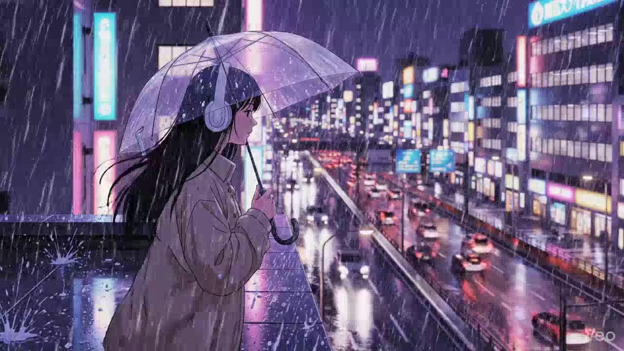 Japanese Neon Rain 🌧️ Night Lofi for Focus & Relax