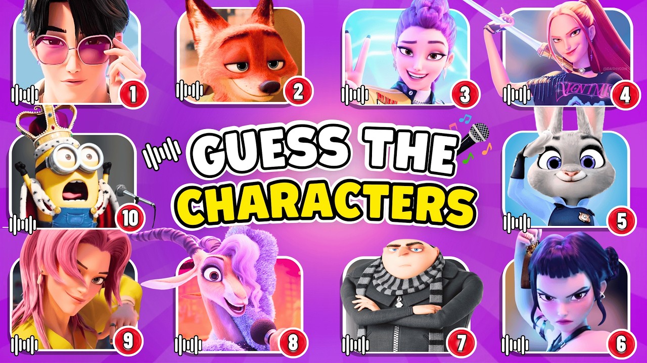 Guess the Movie Characters by the Song and Voice | Kpop Demon Hunters, Zootopia, Minions, Rumi