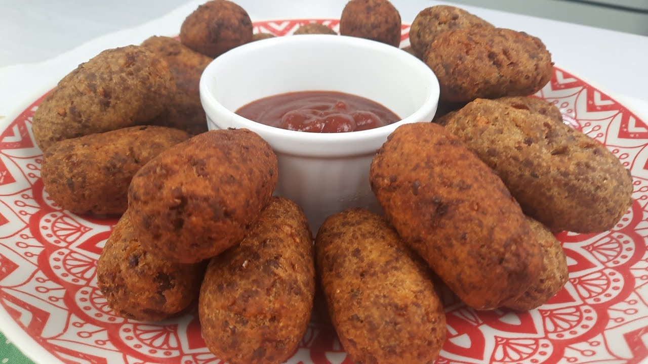 CROQUETE DE CARNE MOÍDA COM BATATA DELICIOSO E FÁCIL DE FAZER.