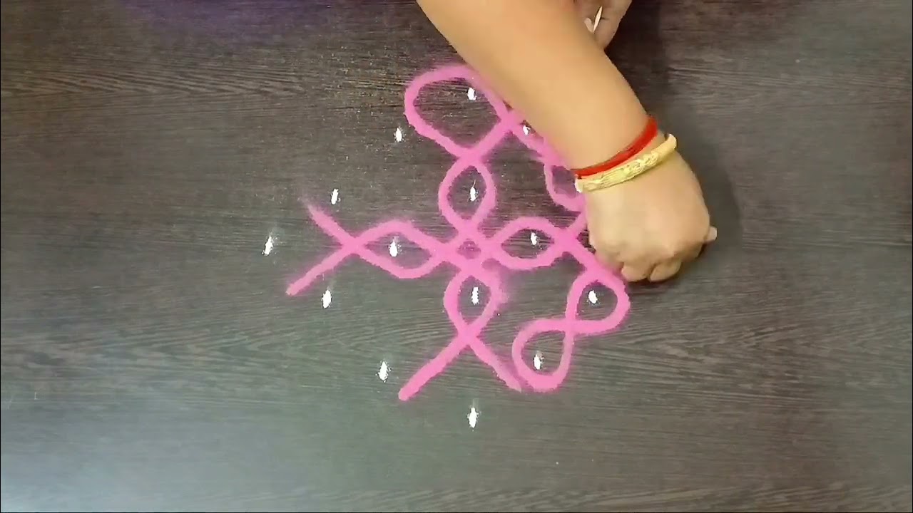 easy 1 minute sikku Kolangal #kambikolams #simplerangoli #melikalamuggulu #dailyrangoli #kuttykolam