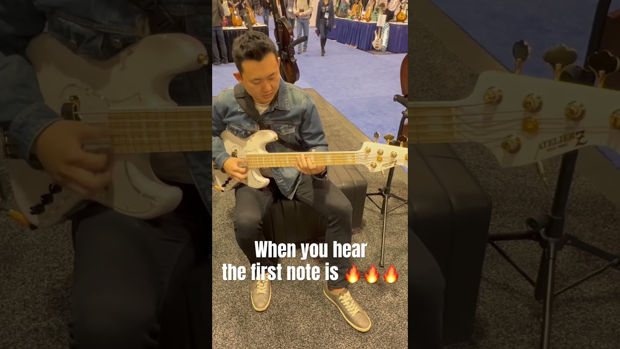 Trying Atelier Z bass at #namm #atelier #bass #jazzbassist #bassguitar