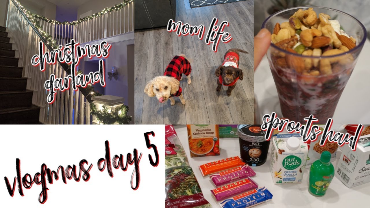 VLOGMAS DAY 5 - SPROUTS HAUL, ELF ON THE SHELF, MOM LIFE, CHRISTMAS GARLAND - STAY AT HOME MOM LIFE