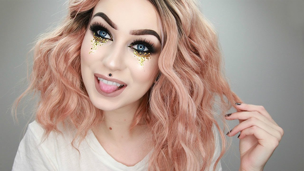 Gold & Black Glitter Drugstore Makeup Tutorial | Evelina Forsell
