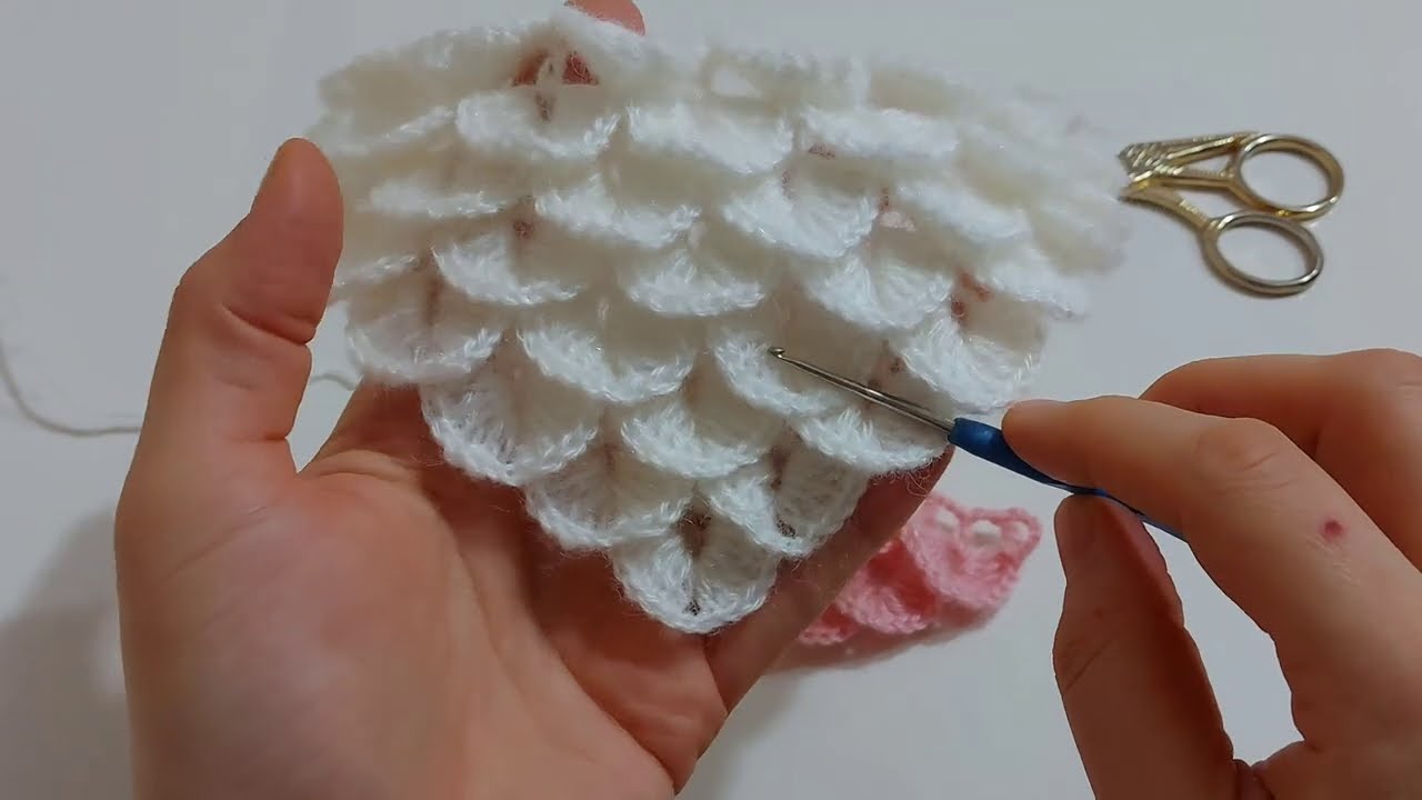 KOLAY MUHTEŞEM ÇEYİZLİK GELİN krokodil ÖRGÜ ŞAL crochet shawl pattern YAPIMI ~ şal örgü modelleri