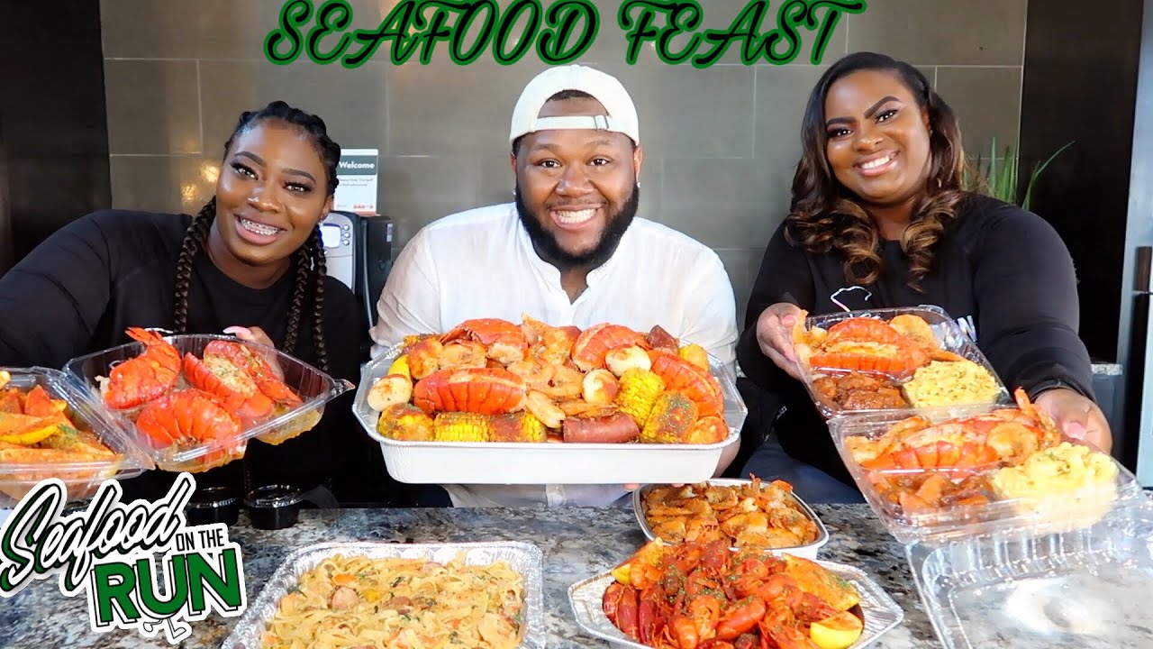 LOBSTER TAILS + SEAFOOD FEAST with SEAFOOD ON THE RUN | MUKBANG
