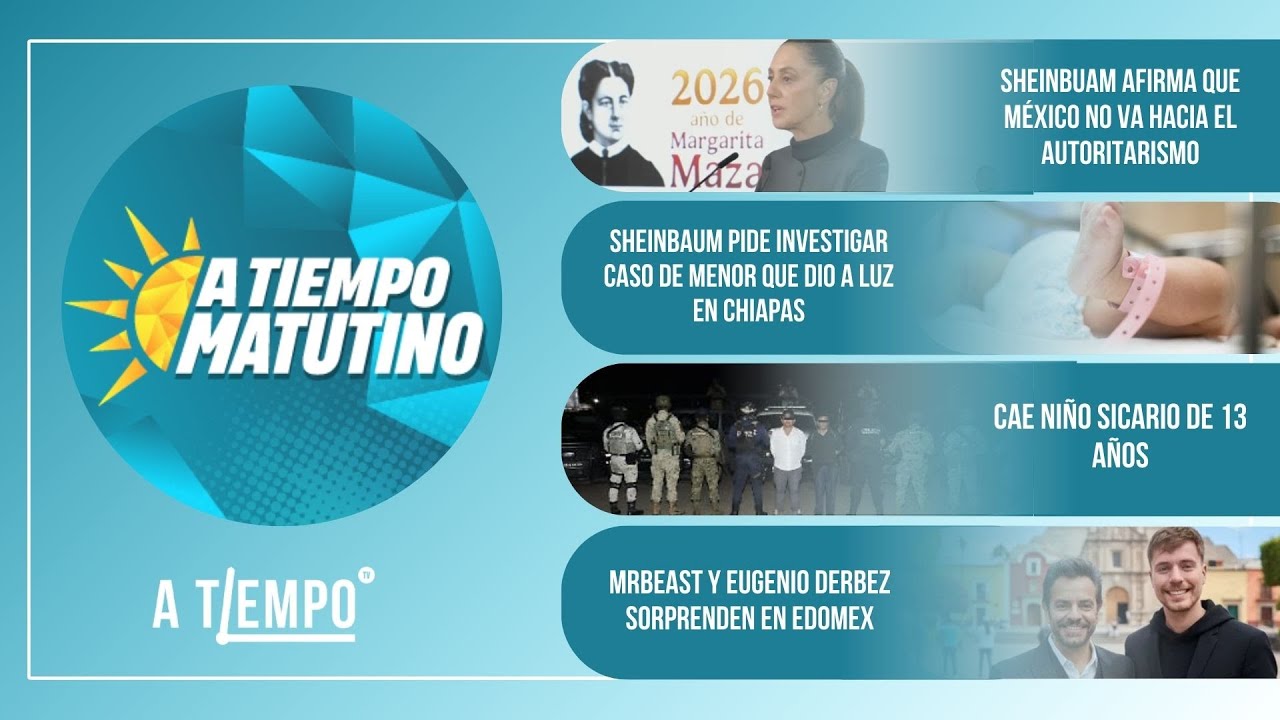 Niño sic4ri0 es detenido. Sheinbaum niega que México vaya a un autoritarismo.