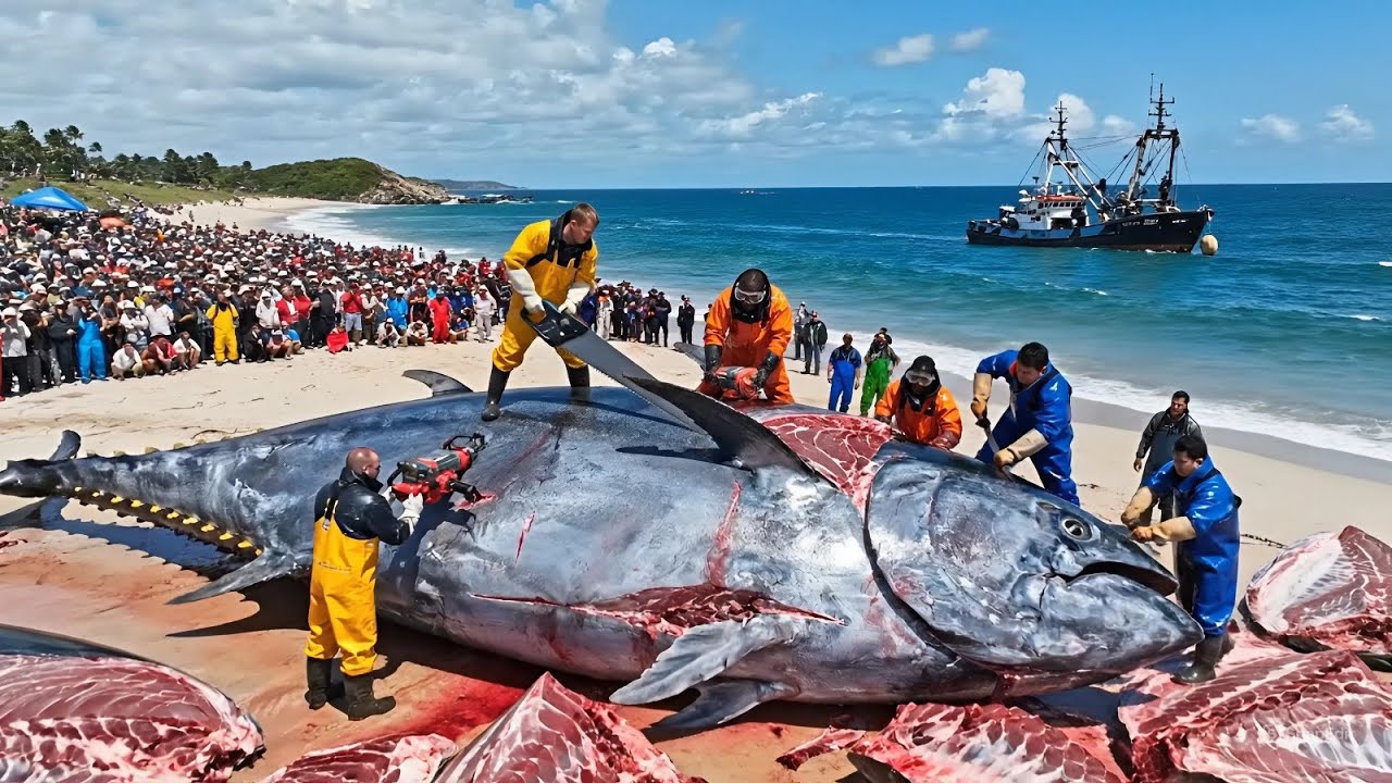 How Fishermen Catch 500 Giant Bluefin Tuna &ndash; A Deep-Ocean Longline Fishing Documentary