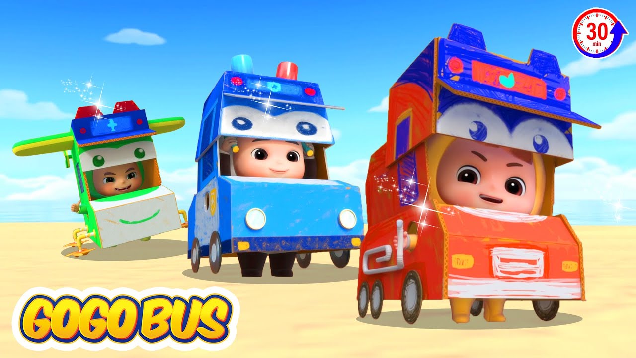 Hóa Trang Thành Ô Tô Cùng Cảnh Sát Trưởng GOGO Bus 🚔 Hoạt Hình Thiếu Nhi Vui Nhộn
