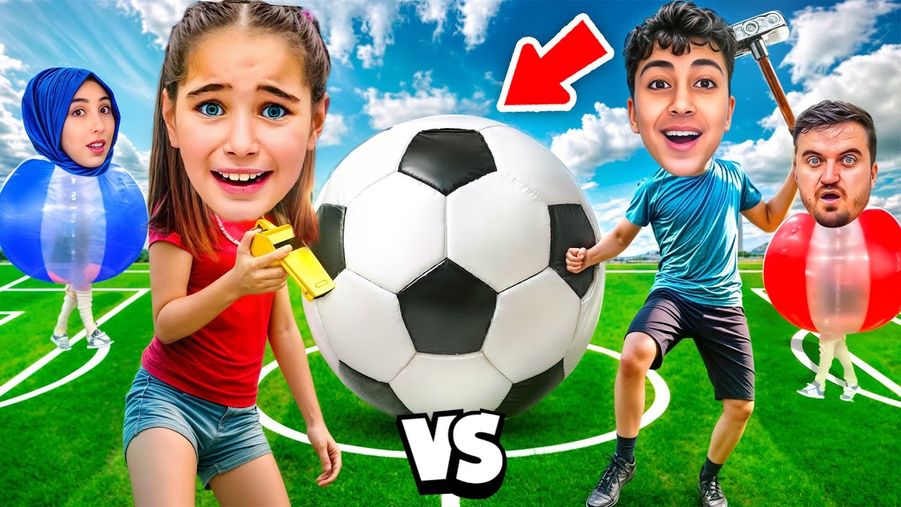 ELİF SİNEM DEV KAPIŞMA !! DEV ŞİŞME TOPLARIN İ&Ccedil;İNDE MA&Ccedil; YAPTIK !! &Ccedil;ARPAN YERDE KALDI !! 