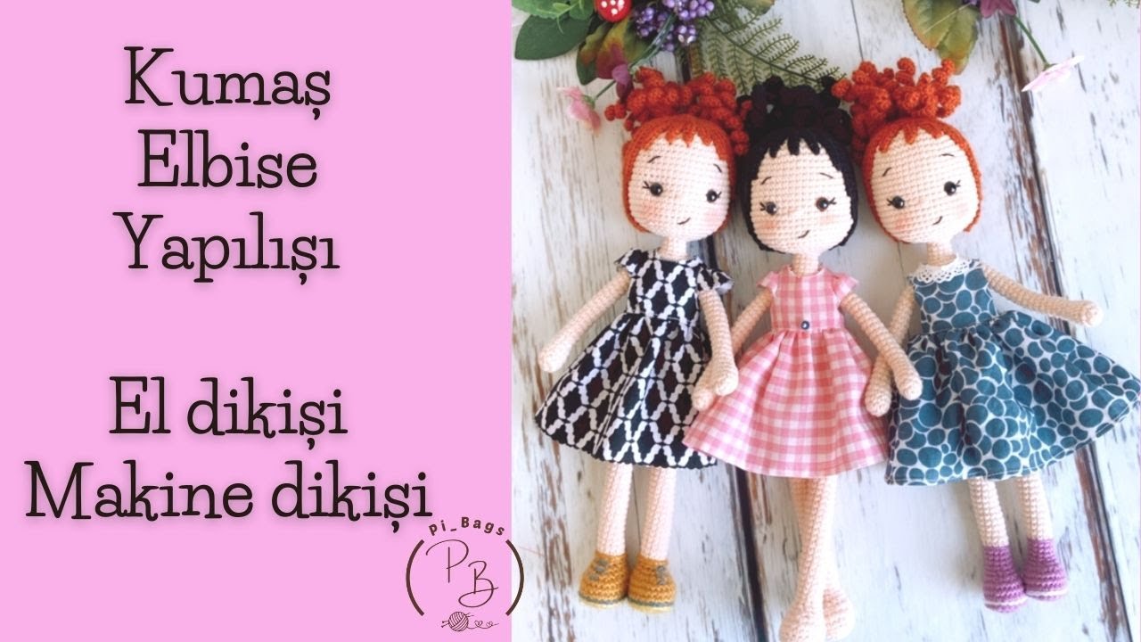 95 # EN KOLAY KUMAŞ ELBİSE YAPILIŞI #oyuncakbebekelbise#amigurumibebek#örgübebekelbisesi#kumaşelbise