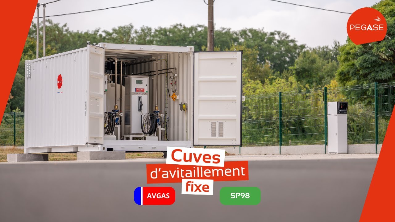 Station d’avitaillement avec cuves aviation en conteneur 20 pieds ISOSTATION Bicarburant SP98&Avgas