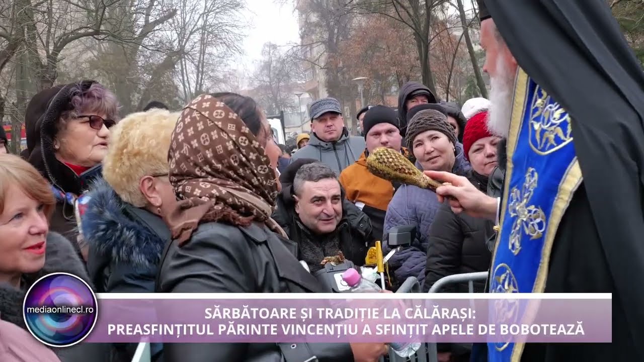 SĂRBĂTOARE ȘI TRADIȚIE LA CĂLĂRAȘI: PREASFINȚITUL PĂRINTE VINCENȚIU A SFINȚIT APELE DE BOBOTEAZĂ