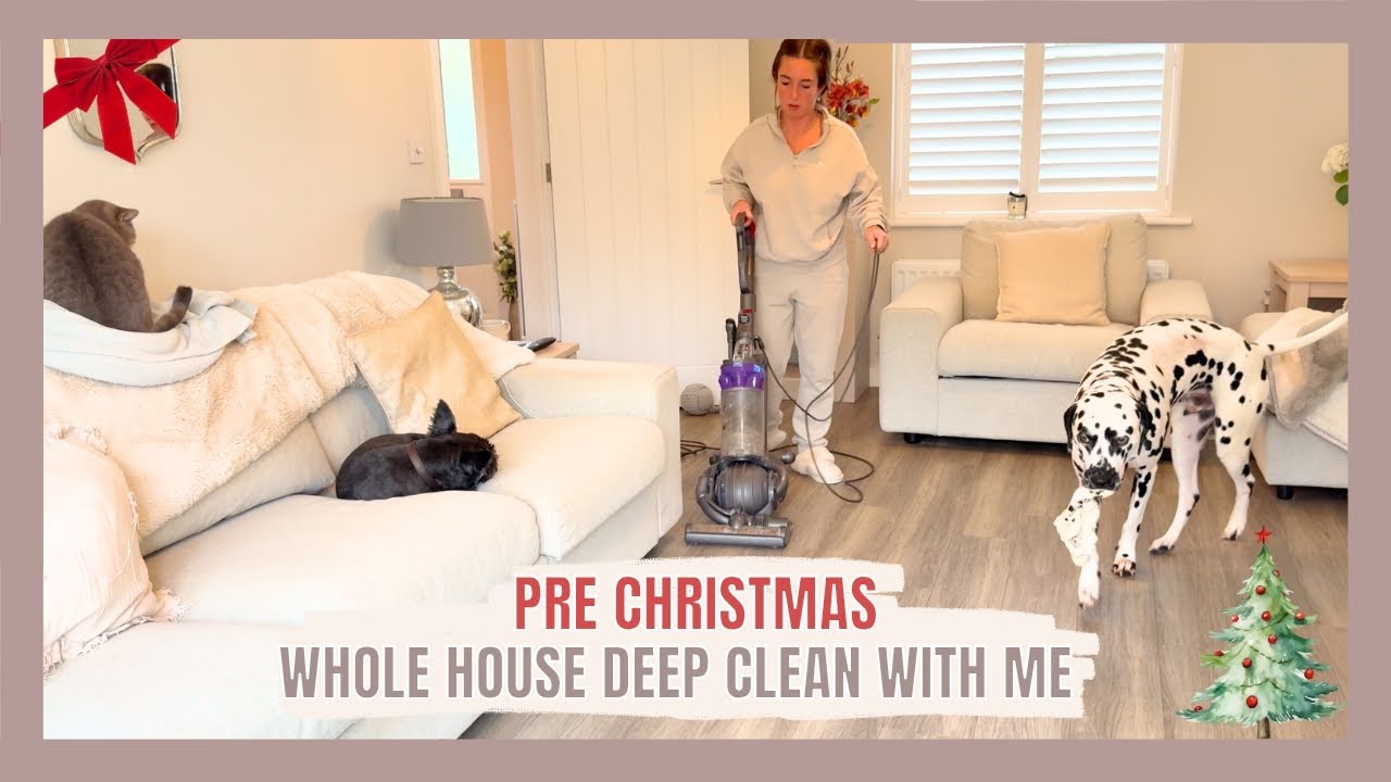 PRE CHRISTMAS WHOLE HOUSE DEEP CLEAN WITH ME 2024 🎅🏻 | EXTREME CLEANING MOTIVATION ♡