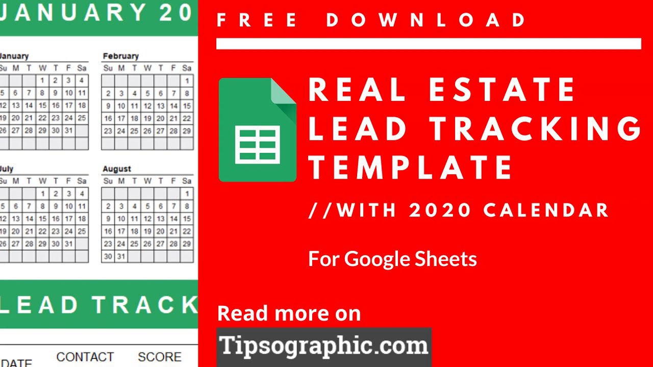 Google Sheets 2020 Real Estate Calendar Template with Lead Tracker ► Free Download