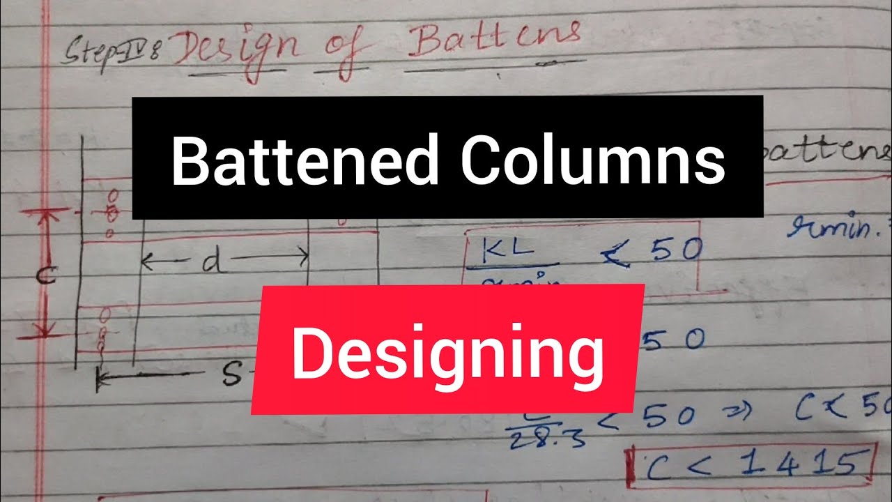 Battened Column Designing | Compression Members | Design Of Steel Structures