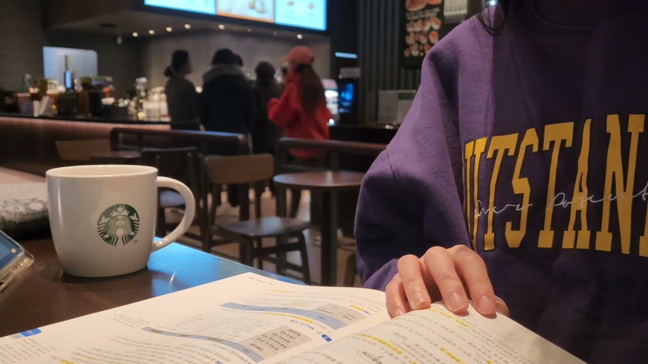 Study With Me: 55-Min Real-Time Starbucks Session with Decaf Dolce Latte