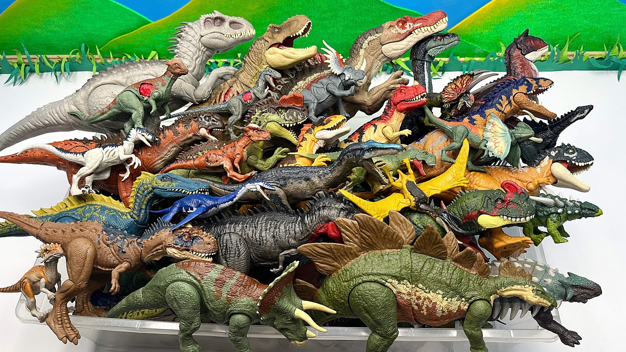 Full Dinosaur Box | Jurassic World Dinos And Schleich Dinos 가득찬 공룡박스 공룡 이름 배우기