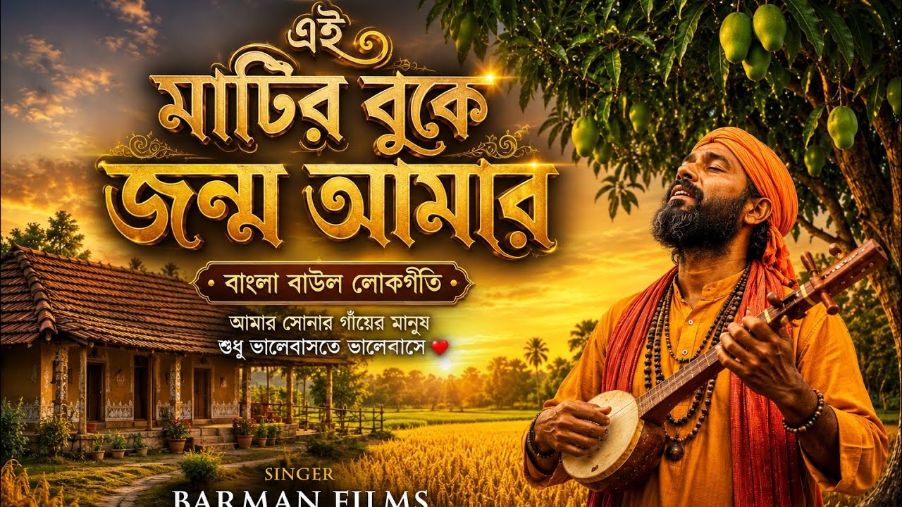 এই মাটির বুকে জন্ম আমার 🌾 | বাংলা বাউল লোকগীতি গান | Uday Chandra Barman | Barman Films