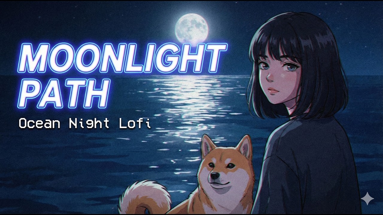 【夜の海】波音と月の道 - 睡眠・勉強・読書・リラックス・Tokyo Midnight Lofi（2時間）