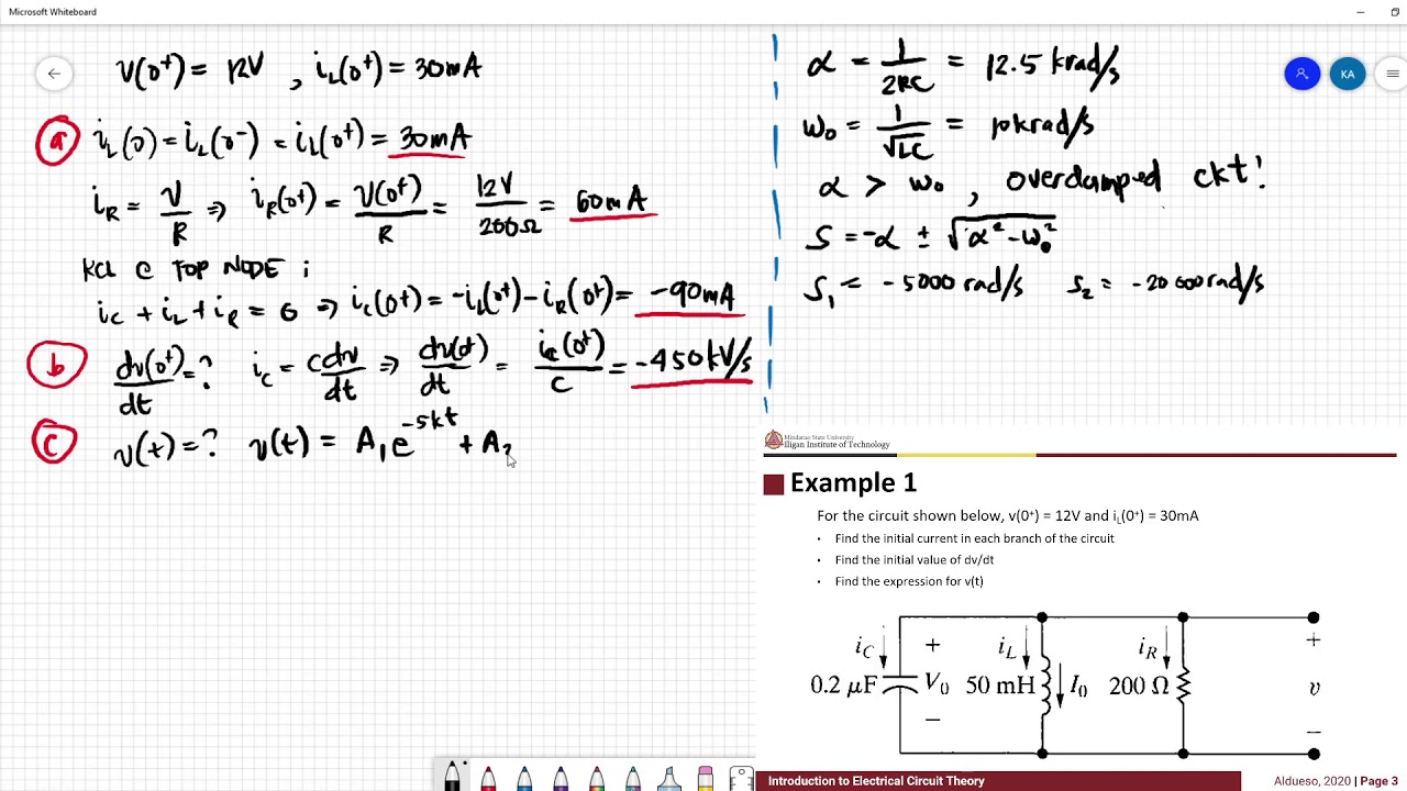 EEE130 - Electric Circuit Theory I: Parallel RLC Example 1