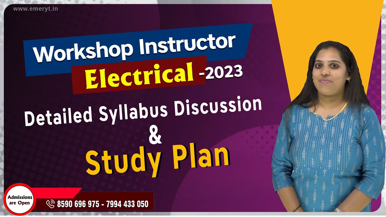 Workshop Instructor Electrical 2023| Electrician Detailed syllabus Discussion and Study Plan