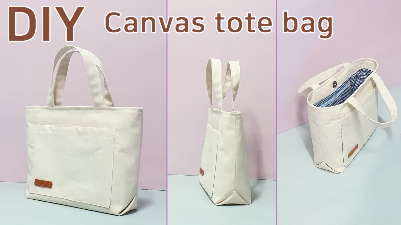 DIY Canvas tote bag/Canvas bag tutorial/캔버스 토트백민들기/봄에 어울리는 캔버스백DIY[JSDAILY]