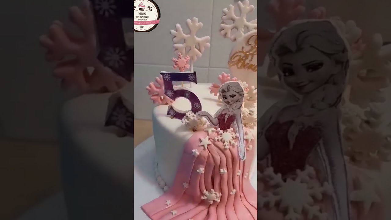 Elsa birthday theme cake 