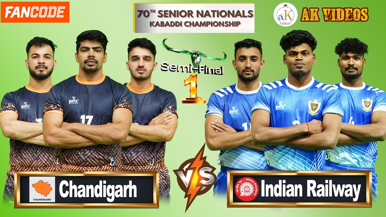 Indian Railway vs Chandigarh SF1 | 70th Senior National Kabaddi Championship | Day  4 | Ak videos