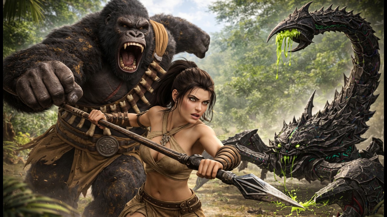 King Kong vs Giant Scorpion: Saving Beauty 3.9 Million Years Ago