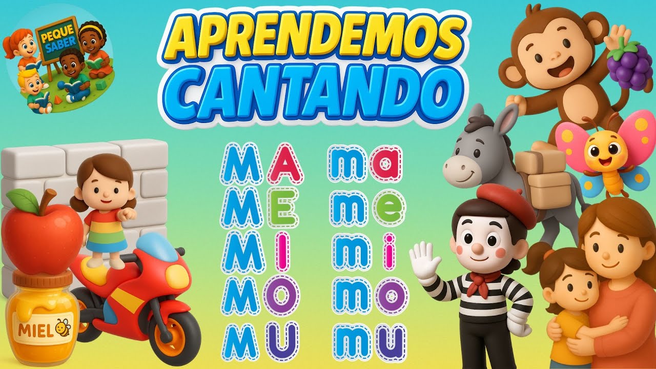 Ma, Me, Mi, Mo, Mu. Canción infantil educativa | Las silabas para niños con M  🎶