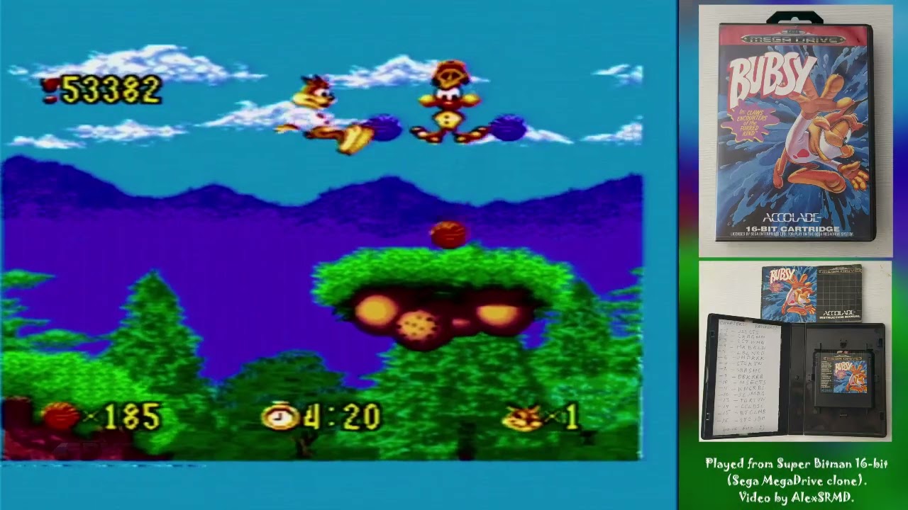 Bubsy [MegaDrive] - Playthrough, Part 2 / 2 (Super Bitman 16-bit gameplay)