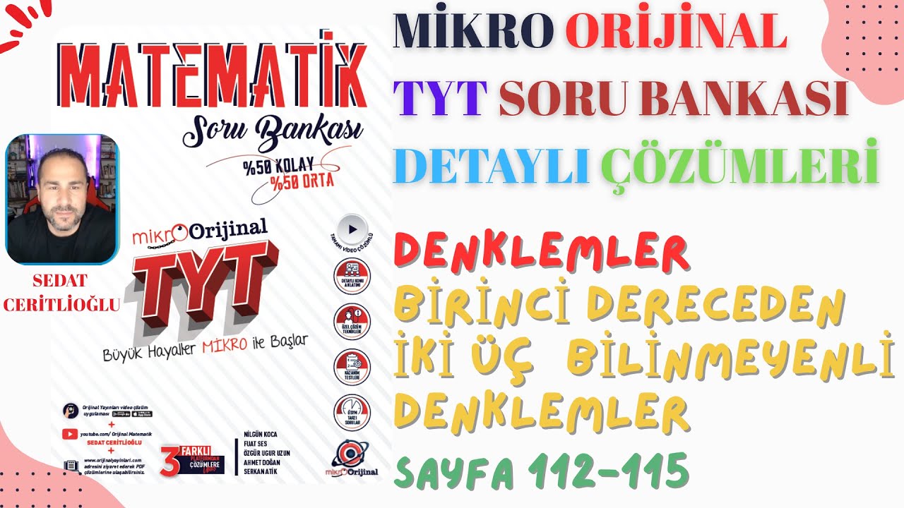 2026 MİKRO ORİJİNAL TYT SORU BANKASI ÇÖZÜMLERİ SYF112-115 #orijinalmatematik #mikroorijinal #yks2026