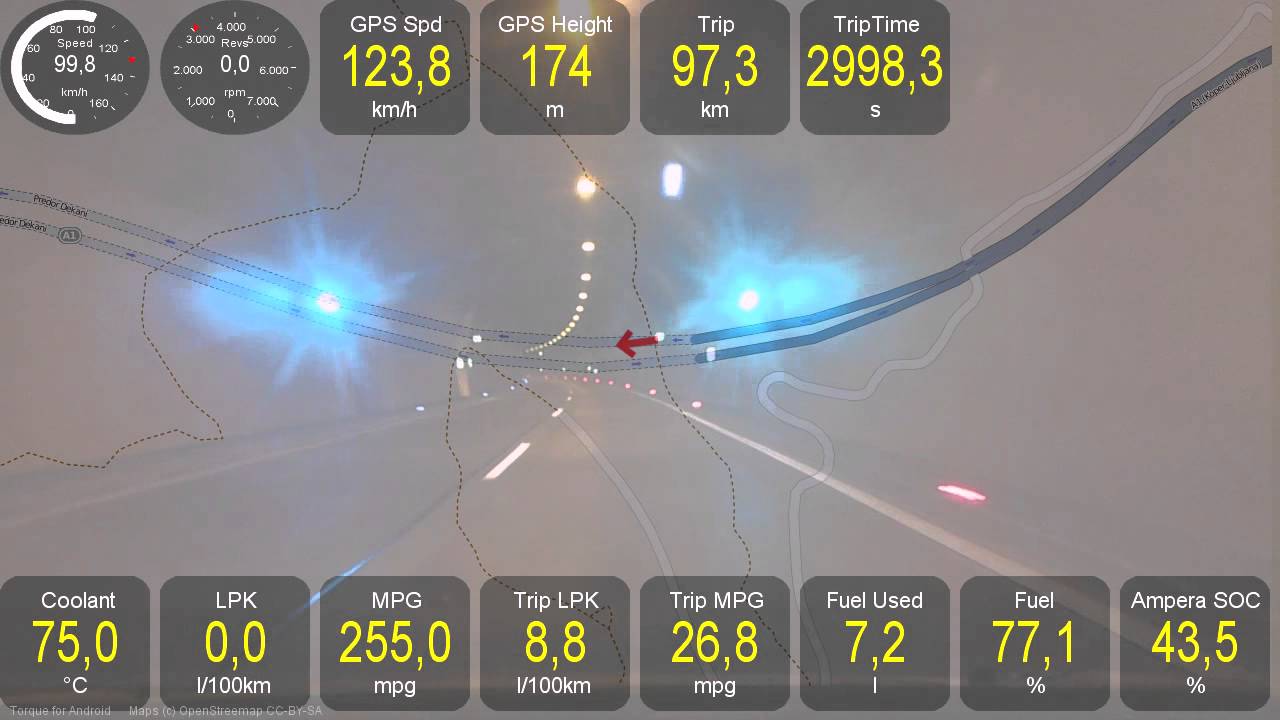 Opel Ampera - driving in Hold mode downhill - gas only